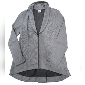 CAbi 5300 Pinstripe Drop-Off Gray High-Low Zip Back Blazer Jacket Size‎ M